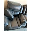 Image 3 : Black Stitched Leather Reclining Sofa