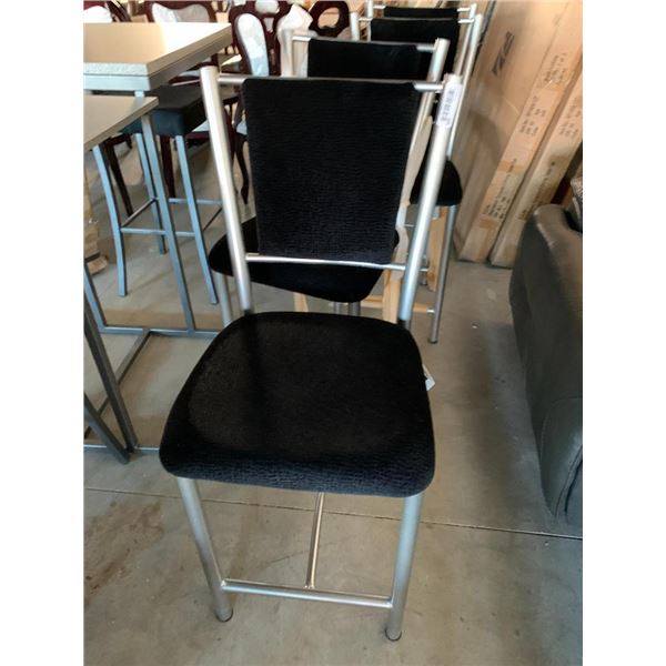 Black Upholstered silver Dinning Room Chair Set of 4