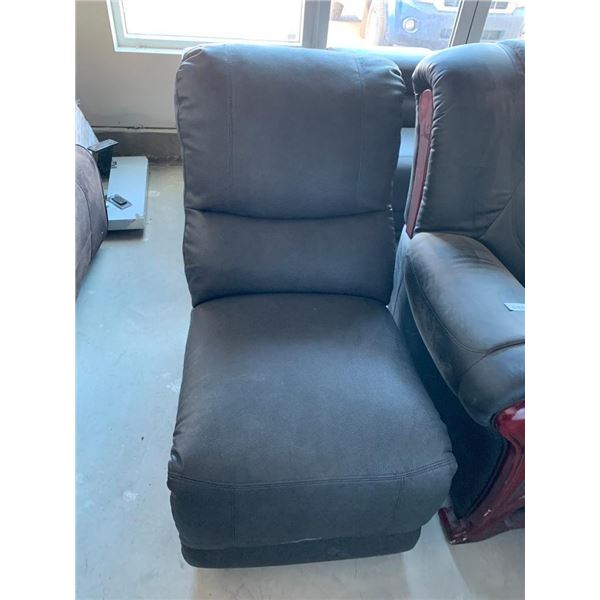 Leather overstuffed armless chair