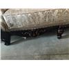 Image 3 : Oversized Carved Rosewood Style ornate 3 seat Sofa with queen anne style legs