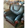 Image 2 : Leather and rose wood trimmed living room occasional chair