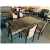 Image 1 : 6 Piece Dinning room Set with Faux marble rectable table and 5 matching upholstered chairs