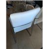 Image 3 : Leather & Chrome White Set of 2 Dinning Chairs