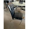 Image 3 : 5 Piece Dinette Set includes Round glass table with 4 black leather & chrome Chairs