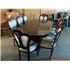 Image 1 : 9 Piece Dining room Suite includes Polished Cherry wood Oval double pedestal Table with 8 matching c