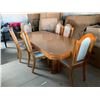 Image 1 : 7 Piece Dinning Room Suite includes large rectange table with leaf and 6 matching upholstered chairs