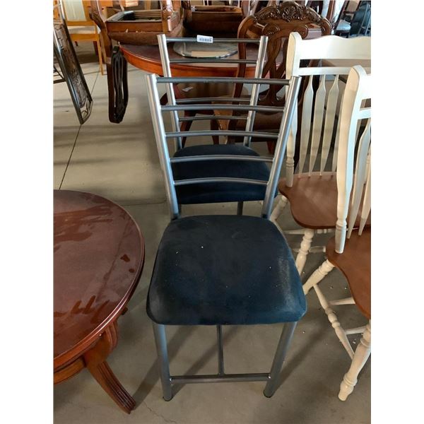 Black Upholstered metal frame dinning chairs LOT of 2