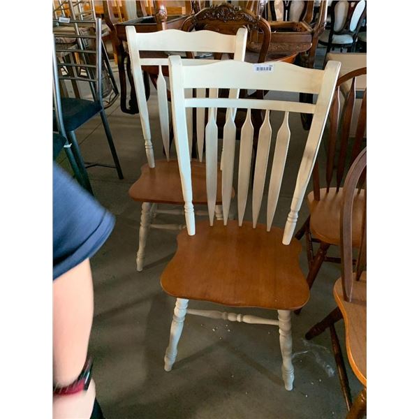 Solid Wood Farmer Style Spindle Back Dinning Chairs - LOT of 2