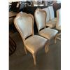 Image 2 : Cream Upholstered Carved Ivory Style queen Anne Dinning Chairs - LOT of 2