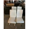 Image 1 : White Leather Chrome Sled Style Dinning Chairs - LOT of 4