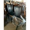 Image 1 : Espresso & Black Leather Modern Dinning Chairs - LOT of 2