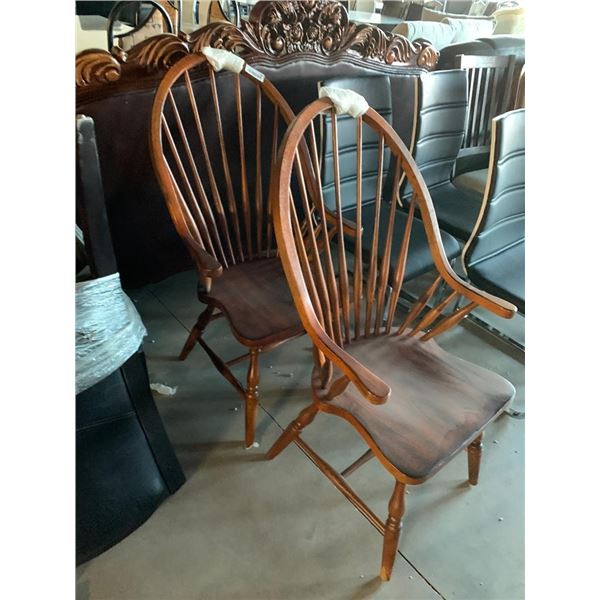 Amish Style Spindle Back Solid Wood occassional chairs - Set of 2