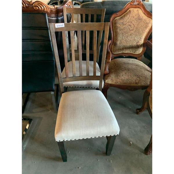 Shaker Back Style cream upholstered dinning chairs - LOT of 2