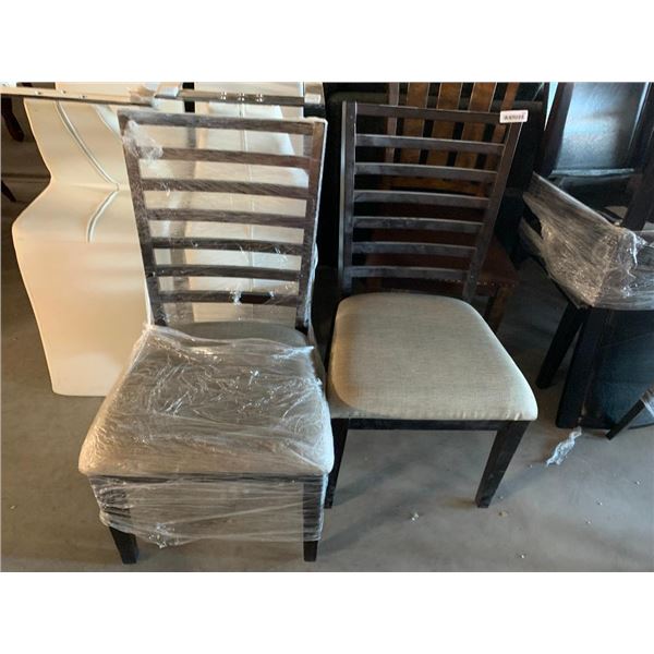 Slat Back & Upholstered Dinning Chairs - LOT of 2
