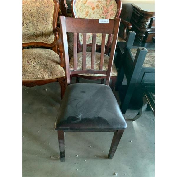 Shaker Style Leather Seat side chair