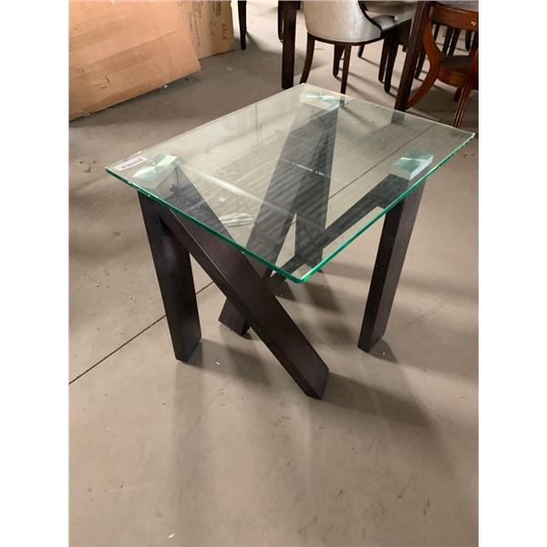 Glass Top A frame living room side table
