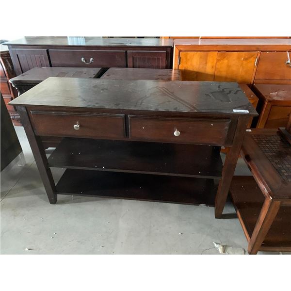 Shaker Style Espresso double door living room sofa table