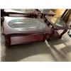 Image 1 : 2 Piece Livingroom Coffee Table Set wood with glass inserts includes coffee and 1 end table