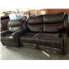 Image 5 : Leather Love seat with recliner chair - LOT of 2, love seat missing side arm