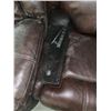 Image 7 : Leather Love seat with recliner chair - LOT of 2, love seat missing side arm