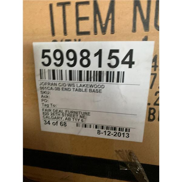 BOXED FURNITURE - 961CA-38 Table Base