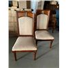 Image 1 : Burl Maple Style Cream Upholstered dinning Chairs - LOT of 2