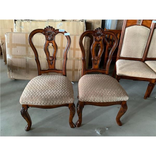 Queen Anne Reading Room Upholstered Chairs - Set of 2