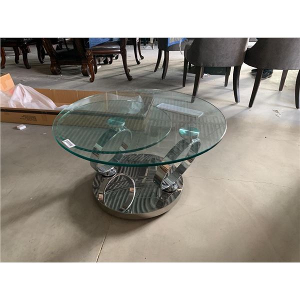 Chrome & Glass Circle Design Coffee Table