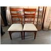 Image 1 : Slat Back Cream Upholstered Dinning Chairs - LOT of 2 New in Box