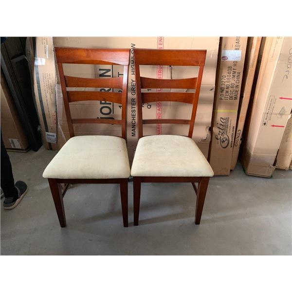 Slat Back Cream Upholstered Dinning Chairs - LOT of 2 New in Box