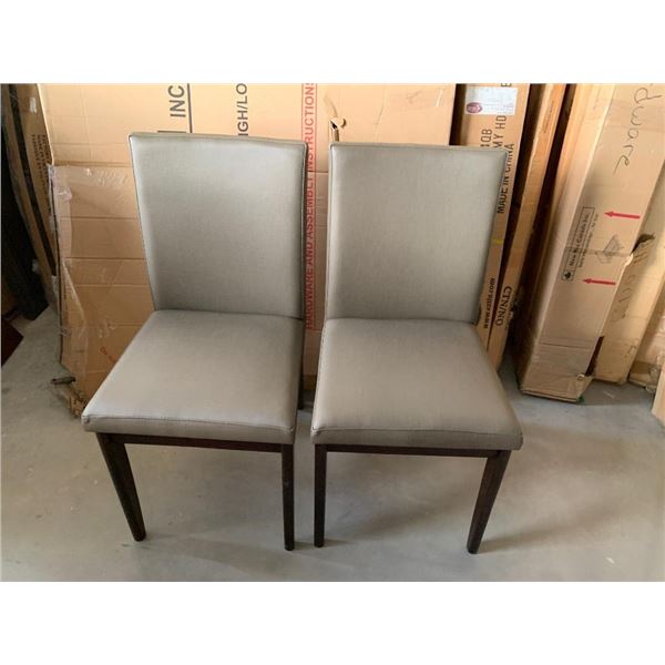 Grey Leather Style & Cappuccino dinning Chairs style SK1198 - NEW in Box Lot of 2