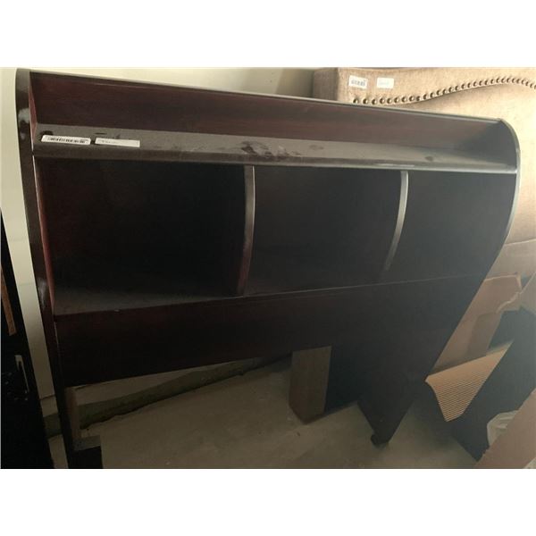 Dark Brown Twin Size Bookcase Headboard