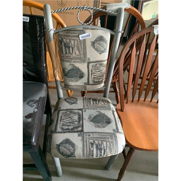 Leaf Upholstered Metsl Framed side chair