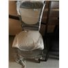 Image 1 : White Leather & Wood Trim Occassional Chair