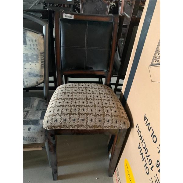 Leather Back Upholstered Side Chair