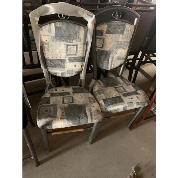 Upholstered & Metal Framed Dinning Chairs _ LOT of 2
