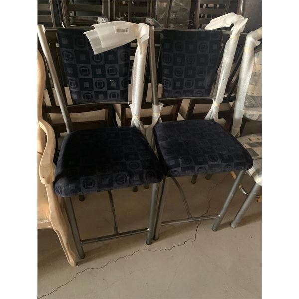Black Upholstered Metal Framed Stools - LOT of 2