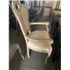 Image 2 : Queen Anne Ivory Wood Upholstered Sitting room arm chair