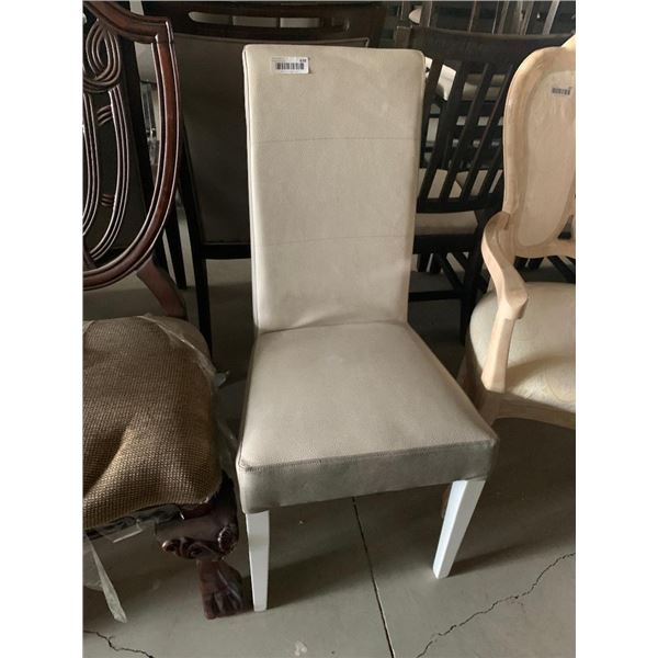 High Back Cream Leather Dinning chair