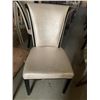 Image 4 : Cream Upholstered Dark Wood Trim Curved Back Dinning Chairs - LOT of 2