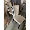 Image 5 : Cream Upholstered Dark Wood Trim Curved Back Dinning Chairs - LOT of 2