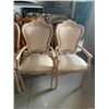 Image 1 : Queen Anne Ivory Carved Wood Upholstered Arm chairs - LOT of 2