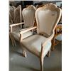 Image 2 : Queen Anne Ivory Carved Wood Upholstered Arm chairs - LOT of 2