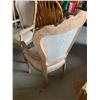 Image 4 : Queen Anne Ivory Carved Wood Upholstered Arm chairs - LOT of 2