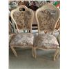 Image 1 : Tapestry upholstered carved wood queen anne sitting room chairs - LOT of 2
