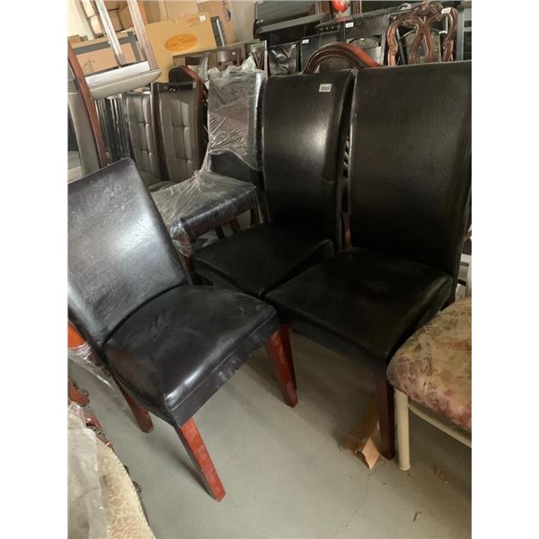 Brown Leather dinning Room Chairs - LOT of 3