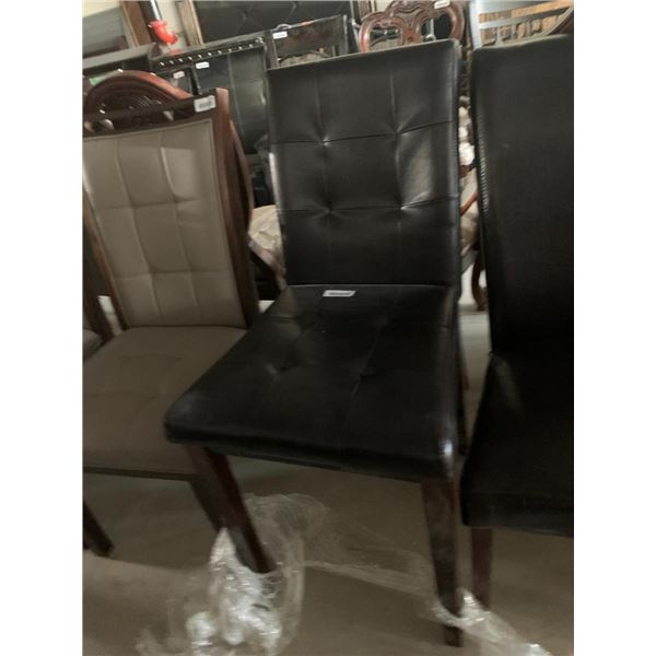 Brown Studded Leather Dinning Chair