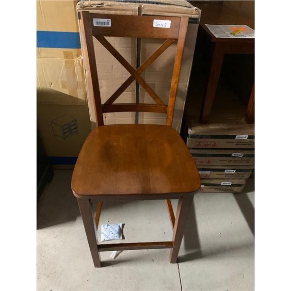 Caramel X Back counter Stool - LOT of 2 NEW Display