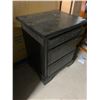 Image 2 : Triple Door Wood Grain Grey Night Stand