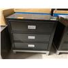 Image 3 : Espresso Laquer & Chrome 3 Drawer Night Stand Model SB805A - NEW in box